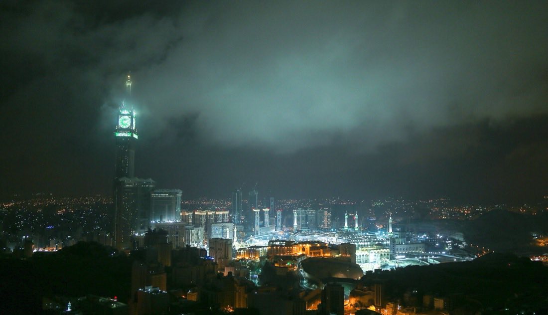The Haram complex and clock tower in Makkah.